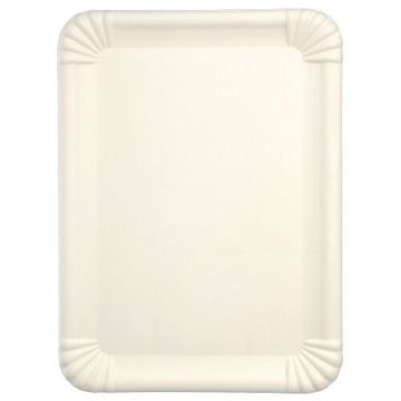 Plateaux de service, en canne à sucre "pure" rectangulaire 26 cm x 35 cm blanc