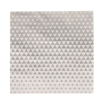 Serviettes, 3 plis pliage 1/4 25 cm x 25 cm gris "Optik"