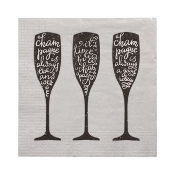 Serviettes, 3 plis pliage 1/4 33 cm x 33 cm "Champagne"