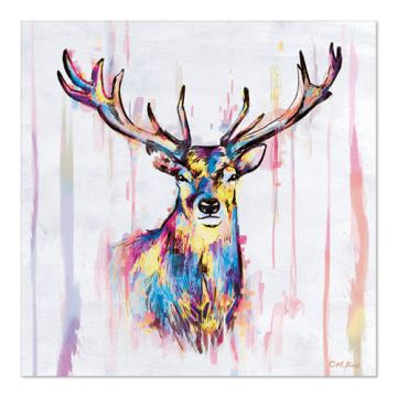 Serviettes, 3 plis pliage 1/4 33 cm x 33 cm "Colourful Deer"