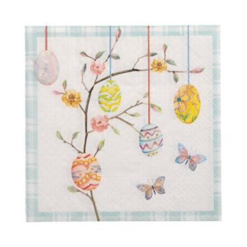 Serviettes, 3 plis pliage 1/4 33 cm x 33 cm "Easter Branch"