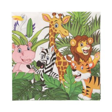 Serviettes, 3 plis pliage 1/4 33 cm x 33 cm "Jungle"