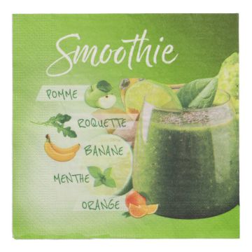 Serviettes, 3 plis pliage 1/4 33 cm x 33 cm "Smoothie"