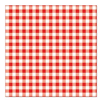 Serviettes, 3 plis pliage 1/4 33 cm x 33 cm rouge "Vichy Karo"