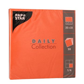 Serviettes "DAILY Collection" pliage 1/4 32 cm x 32 cm nectarine