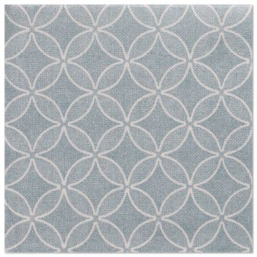 Serviettes "ROYAL Collection" pliage 1/4 40 cm x 40 cm bleu artique "Circle Flowers"