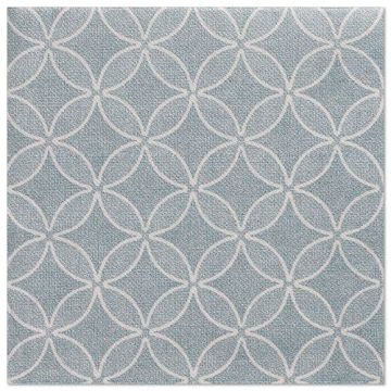 Serviettes "ROYAL Collection" pliage 1/4 40 cm x 40 cm bleu artique "Circle Flowers"