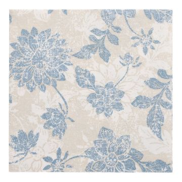 Serviettes "ROYAL Collection" pliage 1/4 40 cm x 40 cm bleu artique "Flowers"