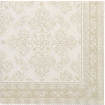 Serviettes "ROYAL Collection" pliage 1/4 40 cm x 40 cm champagne "Arabesque"