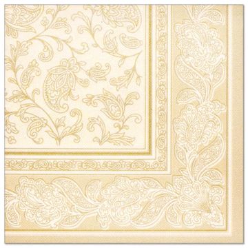 Serviettes "ROYAL Collection" pliage 1/4 40 cm x 40 cm champagne "Ornaments"