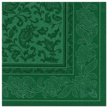 Serviettes "ROYAL Collection" pliage 1/4 40 cm x 40 cm vert foncé "Ornaments"