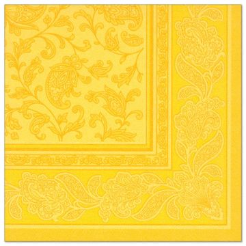 Serviettes "ROYAL Collection" pliage 1/4 40 cm x 40 cm jaune "Ornaments"