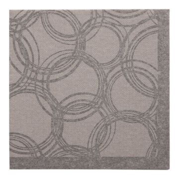 Serviettes "ROYAL Collection" pliage 1/4 40 cm x 40 cm gris "Bubbles"