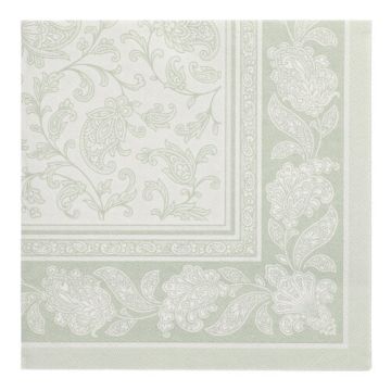 Serviettes "ROYAL Collection" pliage 1/4 40 cm x 40 cm vert jade "Ornaments"