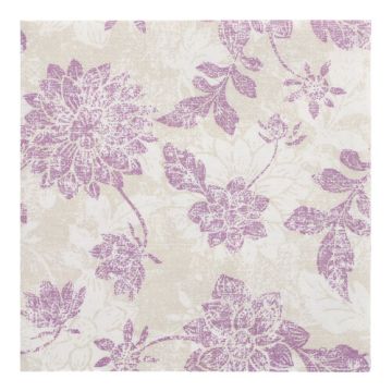 Serviettes "ROYAL Collection" pliage 1/4 40 cm x 40 cm violet "Flowers"