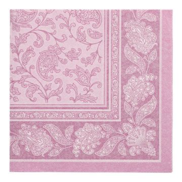 Serviettes "ROYAL Collection" pliage 1/4 40 cm x 40 cm violet "Ornaments"