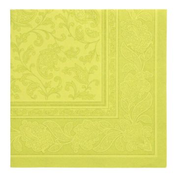 Serviettes "ROYAL Collection" pliage 1/4 40 cm x 40 cm vert anis "Ornaments"