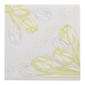 Serviettes "ROYAL Collection" pliage 1/4 40 cm x 40 cm vert anis "Tulip Shape"