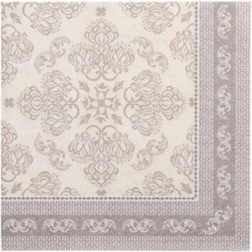 Serviettes "ROYAL Collection" pliage 1/4 40 cm x 40 cm mocca "Arabesque"