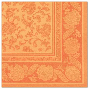 Serviettes "ROYAL Collection" pliage 1/4 40 cm x 40 cm orange "Ornaments"