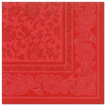 Serviettes "ROYAL Collection" pliage 1/4 40 cm x 40 cm rouge "Ornaments"