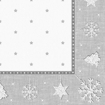 Serviettes "ROYAL Collection" pliage 1/4 40 cm x 40 cm argent "X-Mas"