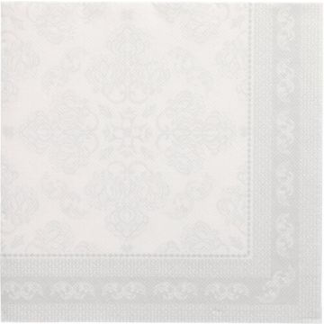 Serviettes "ROYAL Collection" pliage 1/4 40 cm x 40 cm blanc "Arabesque"