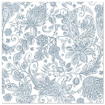 Serviettes "ROYAL Collection" pliage 1/4 40 cm x 40 cm bleu "Paisley"