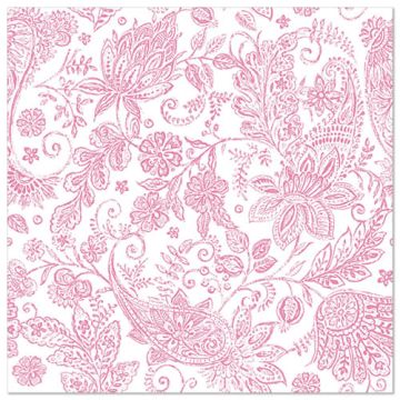 Serviettes "ROYAL Collection" pliage 1/4 40 cm x 40 cm fuchsia "Paisley"