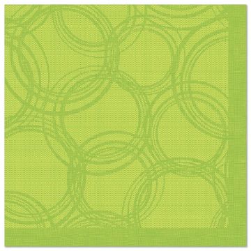 Serviettes "ROYAL Collection" pliage 1/4 40 cm x 40 cm vert anis "Bubbles"