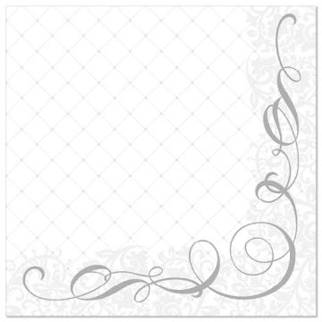 Serviettes "ROYAL Collection" pliage 1/4  40 cm x 40 cm argent "Megan"