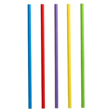 Pailles pour shakes, papier Ø 8 mm · 25 cm couleurs assorties