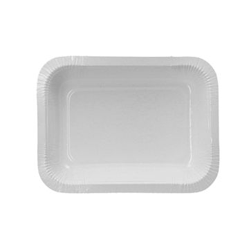 Plateaux à thermosceller, carton rectangulaire 530 ml 3,7 cm x 13,7 cm x 18,1 cm blanc