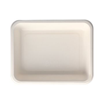 Plateaux à thermosceller en canne à sucre 1300 ml 4,5 cm x 17,5 cm x 22,5 cm blanc