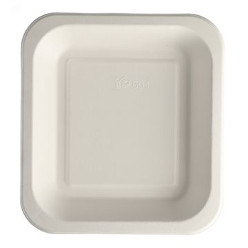 Plateaux en canne à sucre, à thermosceller 1400 ml, 24,5 cm x 26,5 cm blanc