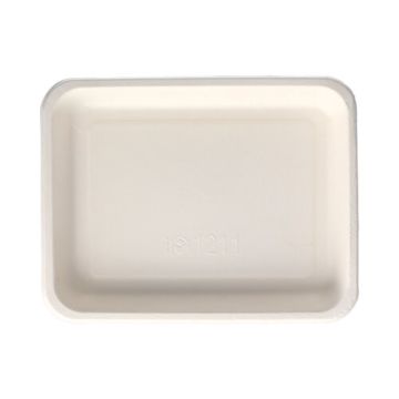 Plateaux à thermosceller en canne à sucre 900 ml 3 cm x 17,5 cm x 22,5 cm blanc