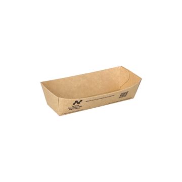 Barquettes snack, carton "NOTPLA" 3 cm x 3,3 cm x 10,5 cm marron