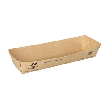 Barquettes snack, carton "NOTPLA" 3,5 cm x 5 cm x 18,5 cm marron