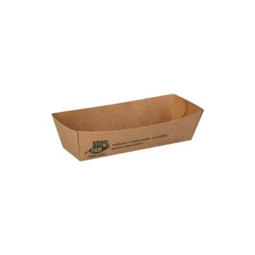 Barquettes snack, carton "pure" 5 cm x 12 cm marron "100% Fair"