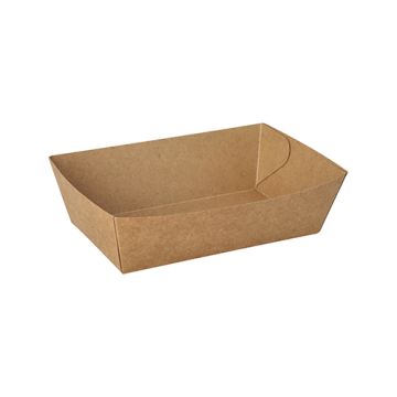 Barquettes snack, carton "pure" 10 x 15 cm marron