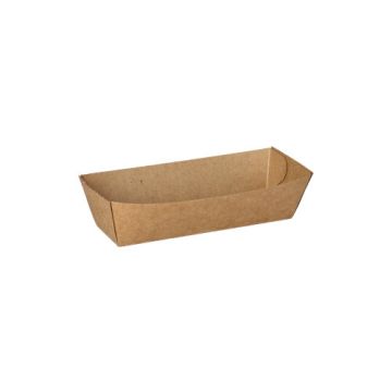 Barquettes snack, carton "pure" 5 x 12 cm marron