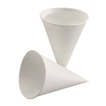 Gobelets,en forme de cône, en papier de canne à sucre 120 ml Ø 7,5 cm · 10,5 cm blanc