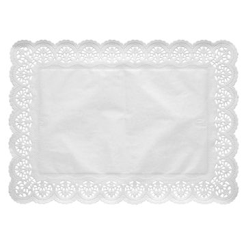 Dentelle, papier rectangulaire 53 cm x 32,5 cm blanc