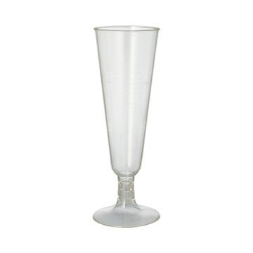 Verres à vin pétillant, PLA "pure" 0,1 l Ø 5,5 cm · 16,5 cm transparent avec pied transparent