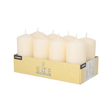 Bougies cylindriques Ø 50 mm · 100 mm crème