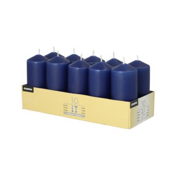 Bougies cylindriques Ø 40 mm · 90 mm bleu foncé