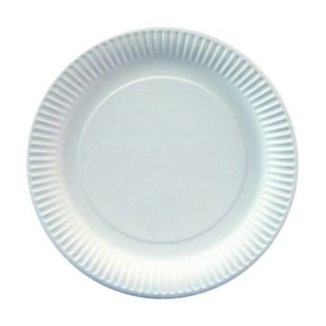 Assiettes, carton rond Ø 23 cm blanc