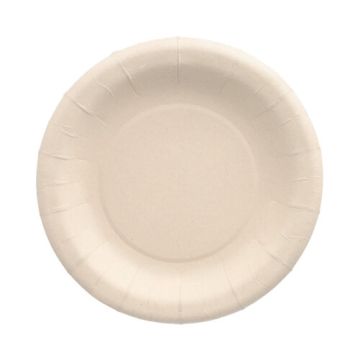 Assiettes en résidus agricoles "pure" rond Ø 18 cm blanc