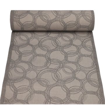 Chemin de table, aspect tissu, PV-tissu "ROYAL Collection" 24 m x 40 cm gris "Bubbles"