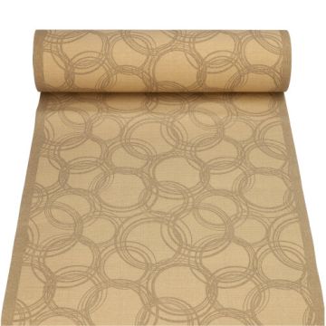 Chemin de table, aspect tissu, PV-tissu "ROYAL Collection" 24 m x 40 cm sable "Bubbles"